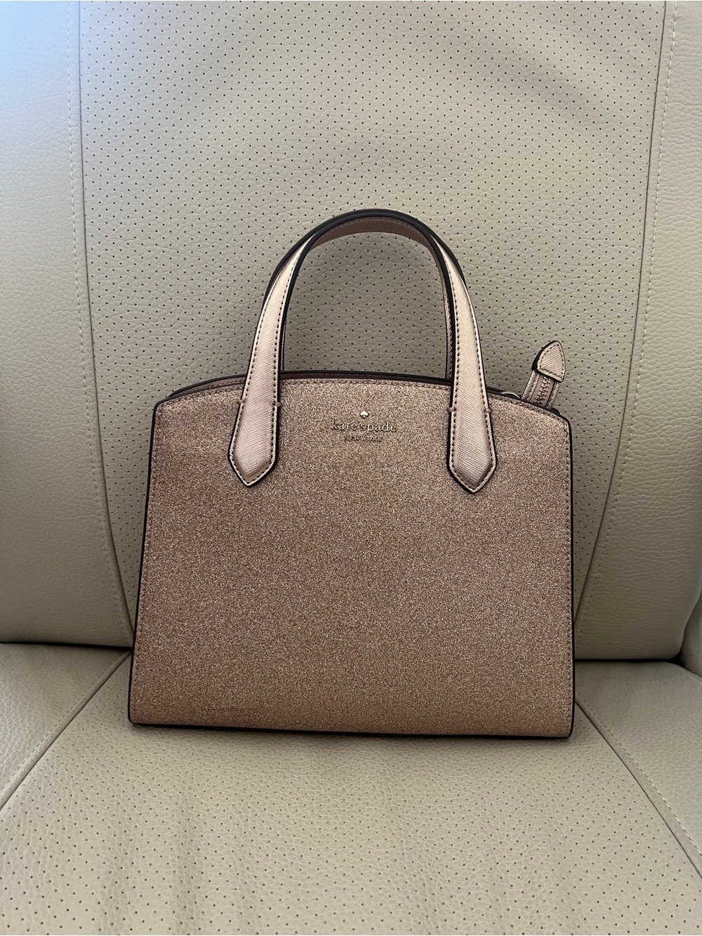 Kate Spade Rose Gold Glitter Satchel
